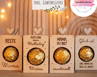 File laser SVG "Confezione palline di cioccolato mamma/nonna" | Festa della mamma | incl. licenza commerciale | Decorazione per la festa della mamma 3 mm