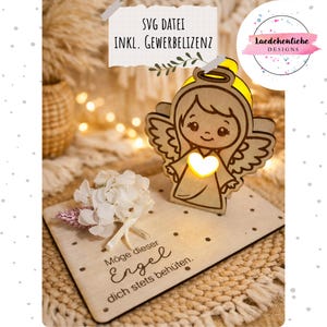 SVG Engel Schutzengel leuchtend Ballonlicht Laser digitale Datei 3mm Taufe Konfirmation Kommunion Firmung Weihnachten Gewerbelizenz