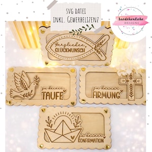 洗礼、聖体拝領、堅信礼、金銭贈与用SVGファイル｜レーザーファイル｜DIY木製金銭贈与｜商用ライセンス付き｜Wish fulfiller