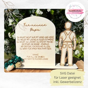 SVG Papa Vater Vatertag Handwerker Gedicht Aufsteller Geschenk DIY digitale Datei Laser