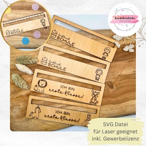 SVG Einschulung Lineal Skala messen Lesehilfe Lesen Schulkind Schule Schulstart Tiere Laser digitale Datei inkl. Gewerbelizenz