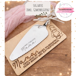 Posavasos para pastel de regalo para mamá y abuela, diseño de archivo láser para el Día de la Madre, plantilla de idea de regalo, archivo digital láser