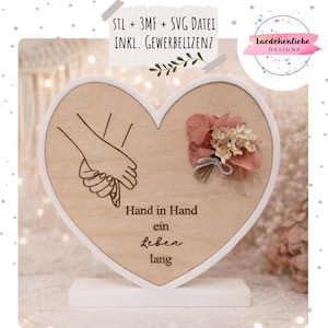 STL SVG 3mf Wedding Ceremony Wedding Gift Couple Money Gift Dried Flower Display Stand 3D Print Bambulab