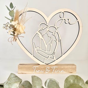 SVG Ehepaar Hochzeitspaar Paar Hochzeit Hochzeitsgeschenk Umriss Silhouette Aufsteller Ehe 4mm digitale Datei