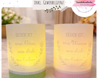 STL + 3MF | File di stampa 3D per portacandele a forma di mamma e nonna | Include licenza commerciale | Decorazione a LED per la festa della mamma | 2 design e due basi inclusi