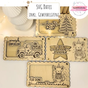 SVG file Christmas money gift | Laser file | Christmas craft idea | DIY wooden money gift | incl. commercial license | Wish fulfiller | Truck