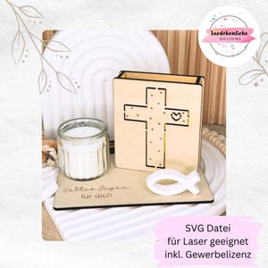 SVG Money Gift Box Confirmation Baptism Communion Confirmation Light Box Balloon Light Laser