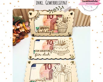 SVG digital file for birthday money gift | Laser file | Includes commercial license | Happy Birthday gift, wish fulfiller, money holder, case