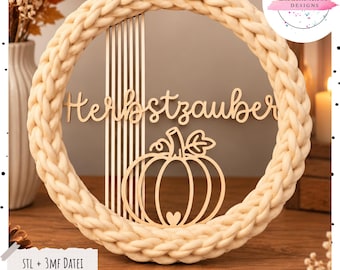 STL + 3MF file Autumn Loops Knit Look | Autumnal Welcome and Autumn Magic | 3D Print File | Autumn Decoration