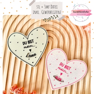 3MF + STL Liebes Parkscheibe 3D Druck Datei • Valentinstag • Liebes Geschenk • inkl. Gewerbelizenz •  Geschenk für Partner DIY