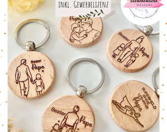 SVG Papa Dad Father Father's Day Keychain Designs Storage Jars Laser Digital File incl. Commercial License