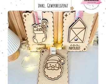 SVG file Santa Claus money gift | Laser file | Christmas | DIY wooden money gift | incl. commercial license | Wish fulfiller | Santa Claus
