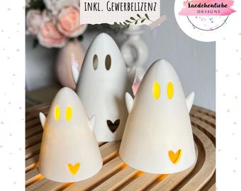 STL+3MF Datei 3D Drucker inkl. Gewerbelizenz Gespenster Ghosts Ballonlicht Mitbringsel Geschenk leuchtend digitale Datei