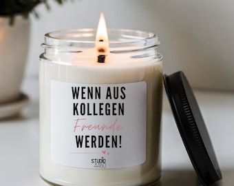 Geef collega's een geurkaars met spreuk van sojawas cadeau-idee voor collega's en kantoor