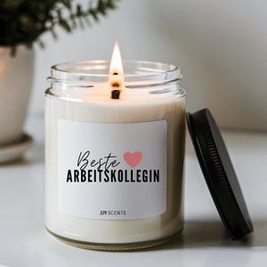 Gift colleagues scented candle with saying made of soy wax gift idea for work colleagues and office