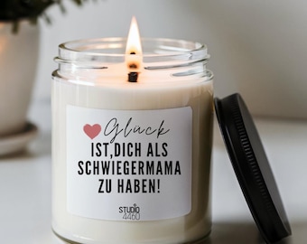 Moederdagcadeau voor schoonmoeder: Geurkaars met spreuk, gemaakt van sojawas, cadeau-idee voor Moederdag