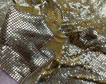 Tissu en aluminium de cotte de mailles de maille en métal d'or clair