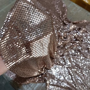 Bronze Aluminum Metal Mesh Fabric - High-Quality Chainmail Style Mesh, Perfect for Fashion, Costumes, and Craft Projects