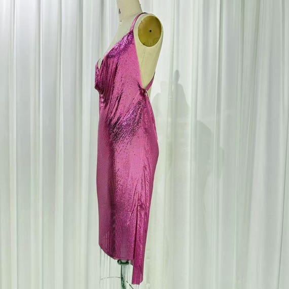 a hot pink dress Hot Pink Long Prom Dress with Beaded Lace Applique Fuchsia / 6