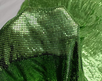 Tissu en aluminium vert pomme de cotte de mailles de maille en métal
