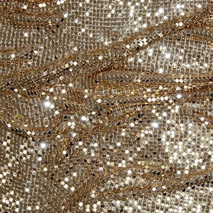 Highest Quality Brass Metal Mesh Light Gold Chainmail Fabric for Dresses, Fashion and Home Decor