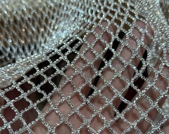 Hand-Beaded Crystal Lattice Fabric: Couture Bridal Gown Embellishment