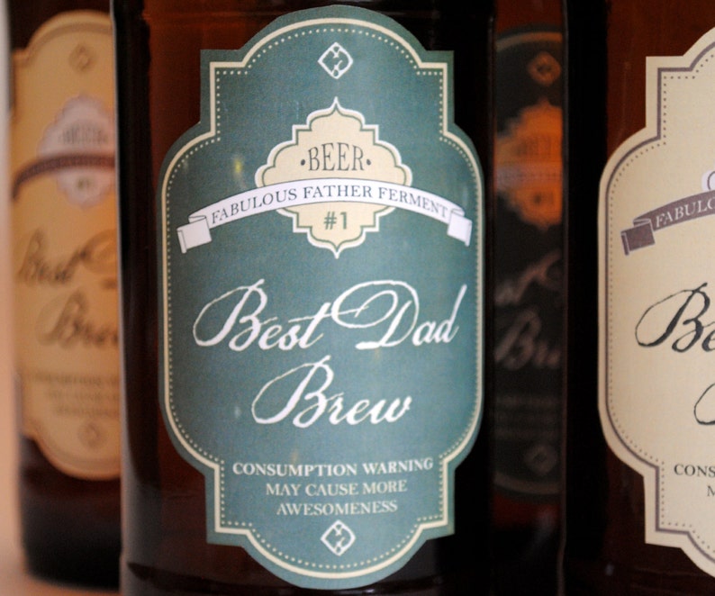 Best Dad Brew Die Cut Label Bottle Sticker for Beer Liquor Etsy