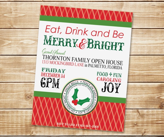 DIGITAL Classic Christmas Party or Open House Invitation in | Etsy