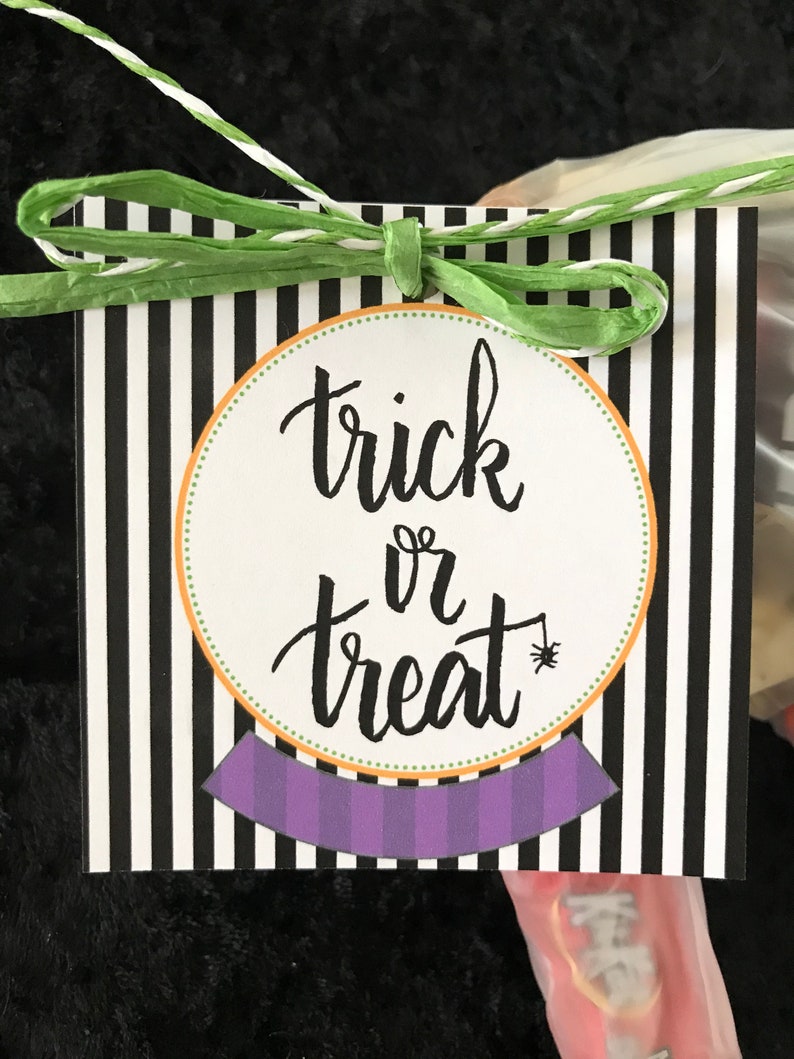 INSTANT DOWNLOAD digital Crystal Ball Trick or Treat Tag Etsy