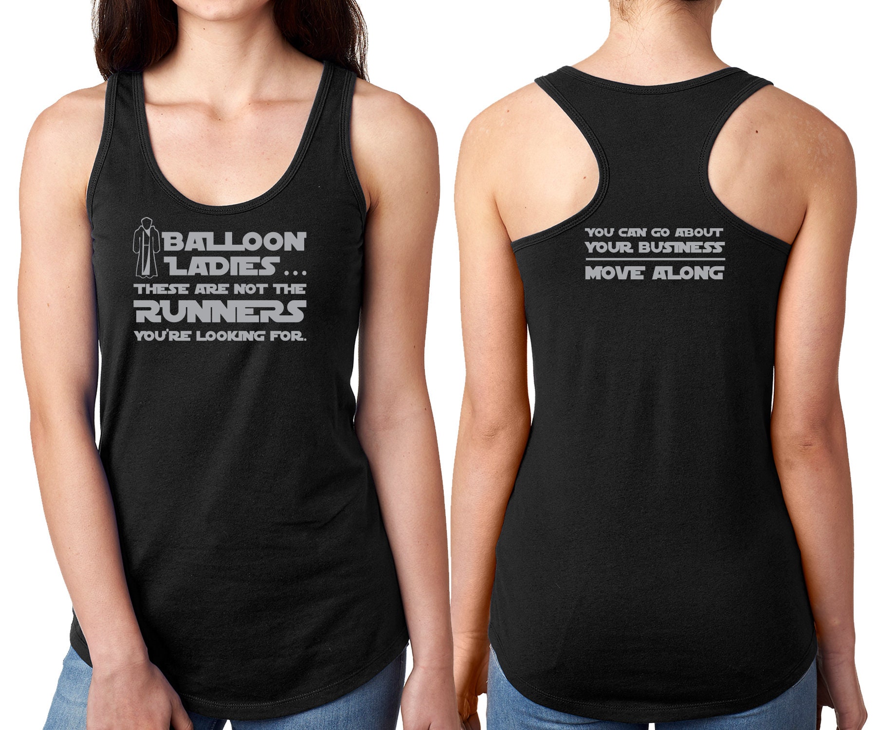 Balloon Ladies Running Shirt Black Racerback Tank Top Jedi | Etsy