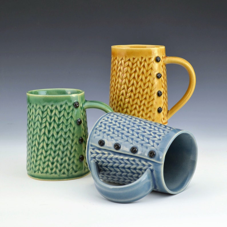 Knitted mug Handmade ceramic mug MADE to ORDER image 2