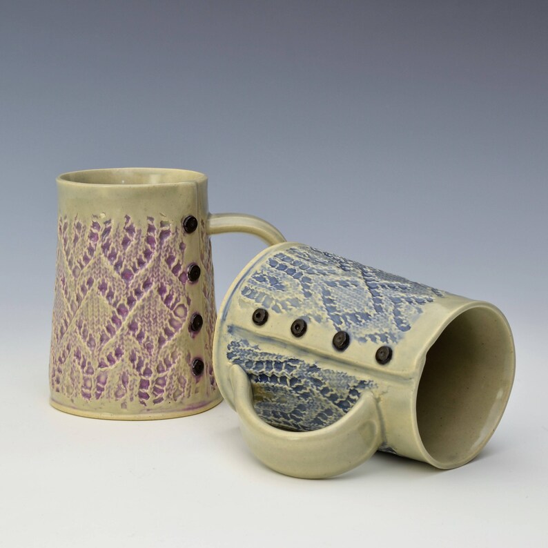 Lace Knitted Mug Handmade Ceramic Mug MADE to ORDER - Etsy