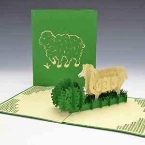 Pop Up cards Sheep for knitters Fiber lovers Greeting cards image 2