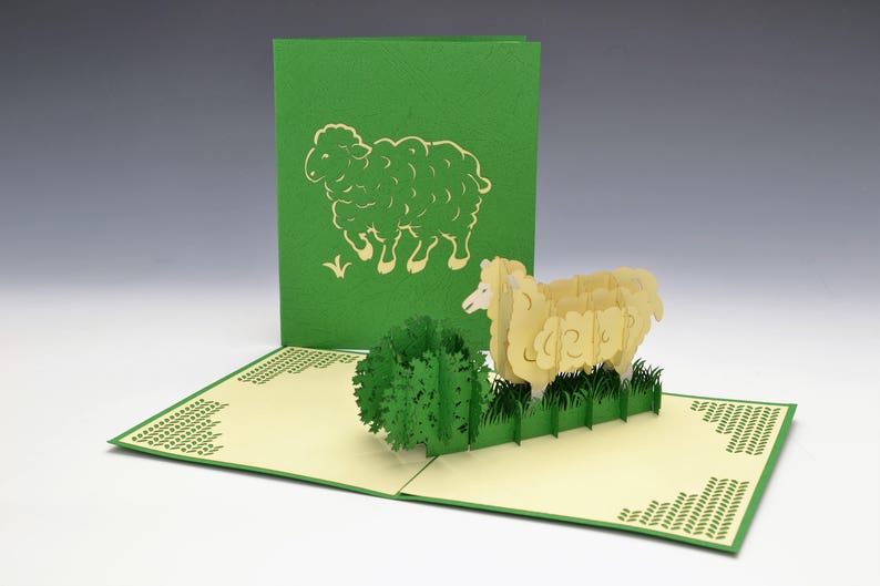 Pop Up cards Sheep for knitters Fiber lovers Greeting cards image 2