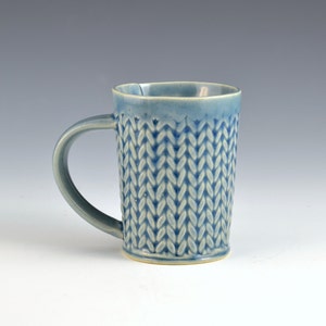 Medium Tea Cup Mug Knitted Pattern, tea cup, tea mug, Buttons MADE TO ORDER image 3