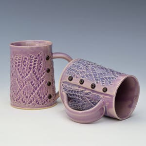 Lace Knitted mug Handmade ceramic mug MADE to ORDER image 8