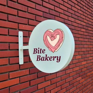 Custom Round Blade Sign: Stainless Steel Outdoor Hanging Sign