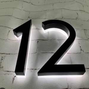 3D LED House Numbers: Backlit Metal Address Sign - Etsy