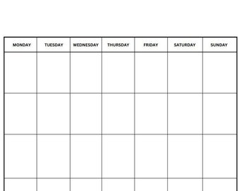 Printable Calendar | Vertical | Monday Start - Etsy