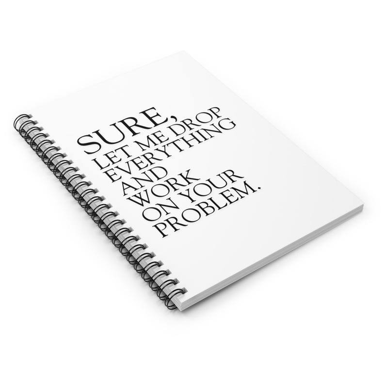 Funny Work Notebook - Ruled Line, Work Humor Journal, Problem Solver Diary, Spiral Notebook for Work, Office Gag Gift immagine 4