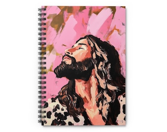 Jesus Notebook, Leopard Jesus Design, Trendy Notebook, Faith Inspired Journal, Religious Gift, Spiritual Notebook