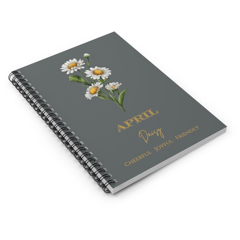 Note Book April April Birth Flower Notebook, Daisy Floral Journal, Botanical Notebook ...