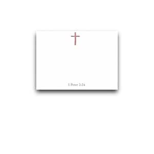 Papelería personalizada con cruz - Tarjetas personalizadas con versículos bíblicos