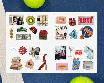 Vintage Inspired Collage Aesthetic Sticker Set, Laptop, Bullet Journal Sticker Bundle, Coquette, Girly Sticker, The Pinterest Girl Stickers