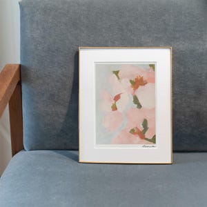 Mela nel cortile / Dipinto botanico / Olio su carta / Belle arti / Opera d'arte originale / A5 / Senza cornice / Fiori primaverili pittorici