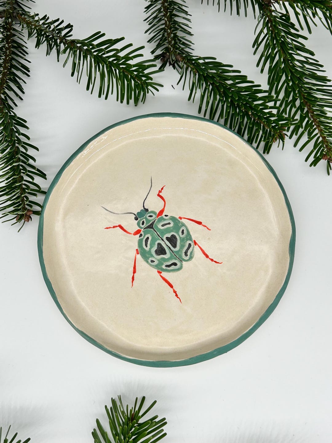Ceramic Insect Designs Handmade Ceramic Plate – Blue Bug Design – Nature Inspired Pottery ...