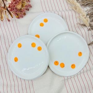 Handmade Ceramic Dessert Plate – Oranges Design – Nature Inspired Pottery – Unique Kitchen Decor