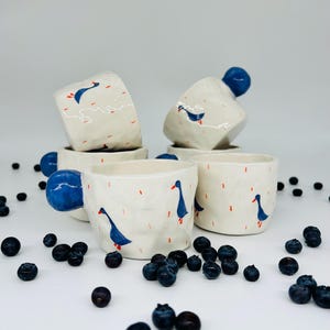 Taza de cerámica hecha a mano – Taza de café con diseño de ganso – Cerámica caprichosa – Regalo para amantes de los animales