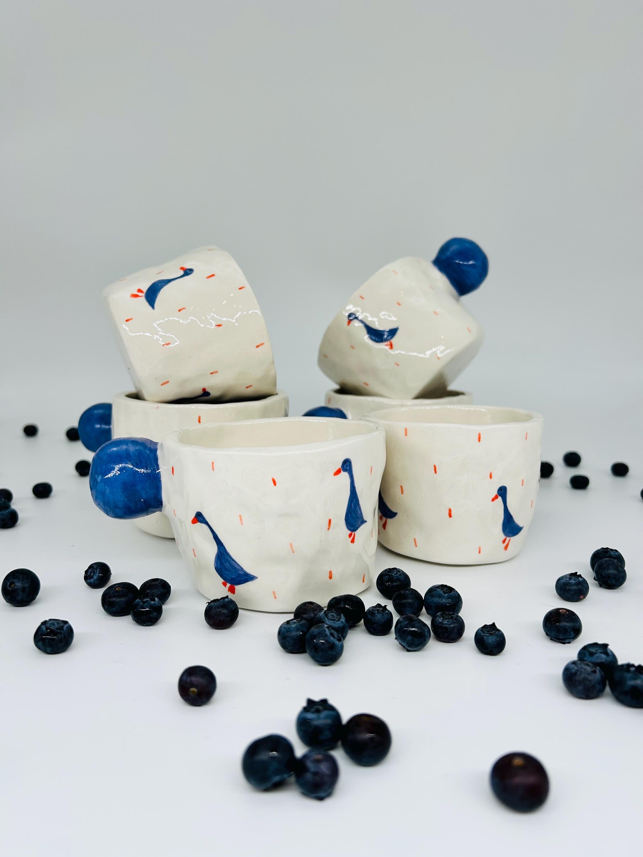 Handmade Ceramic Mug – Goose Design Coffee Cup – Whimsical Pottery – Animal Lover Gift