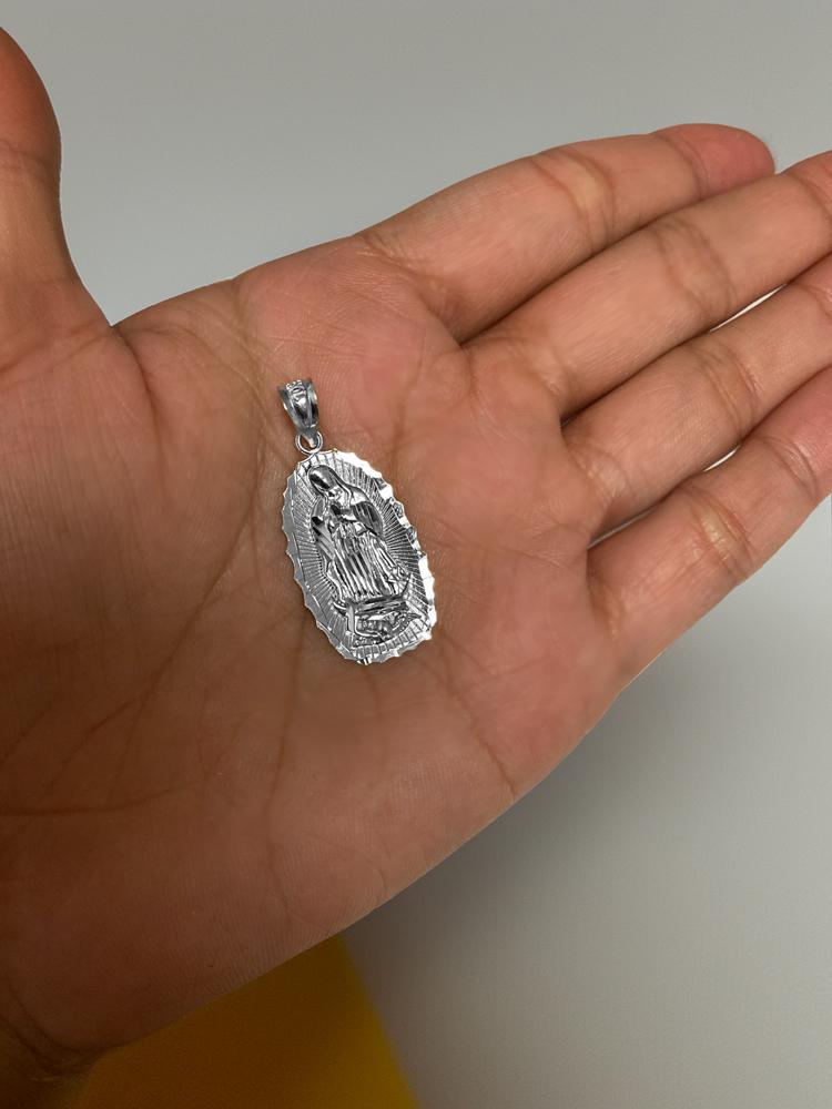 Sterling Silver Virgin Mary Our Lady of Guadalupe Pendant Necklace ...
